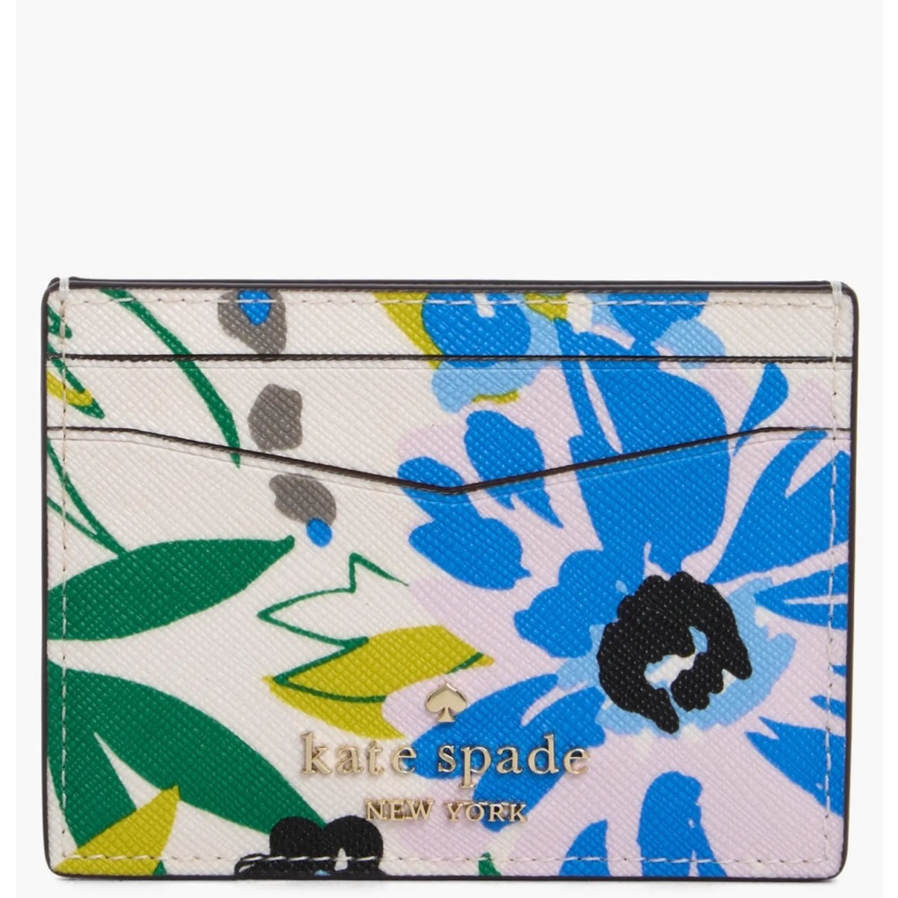 NWT Kate Spade New York staci festival floral leather card holder - Picture 2 of 4